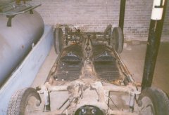 The chassis (rear) of the 1972 VW Beetle.
